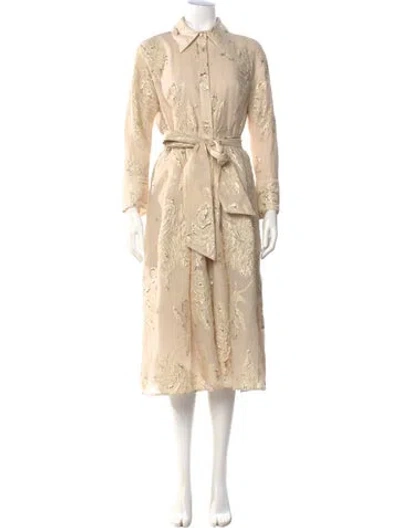 Pre-owned Teri Jon Midi Length Dress In Gold