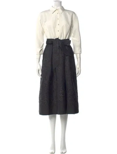 Pre-owned Teri Jon Midi Length Dress In Neutral