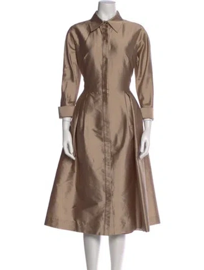 Pre-owned Teri Jon Midi Length Dress In Neutral