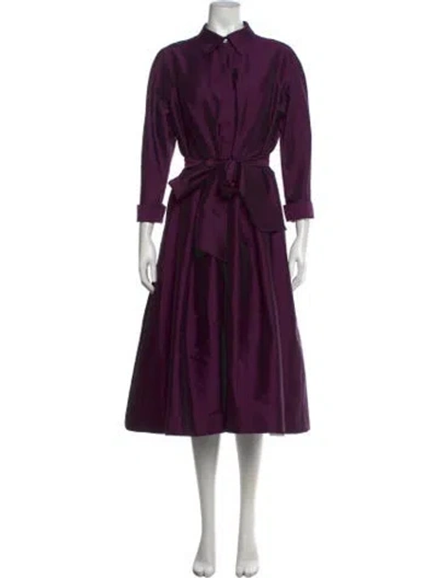 Pre-owned Teri Jon Midi Length Dress In Purple