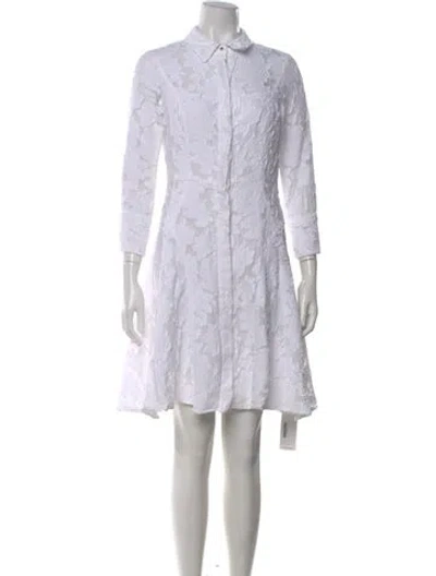Pre-owned Teri Jon Midi Length Dress In White
