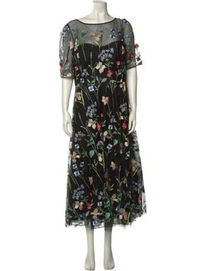 Pre-owned Teri Jon Nylon Long Dress In Black