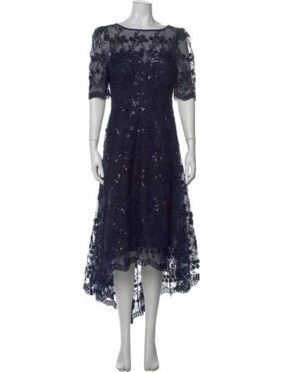 Pre-owned Teri Jon Nylon Long Dress In Blue