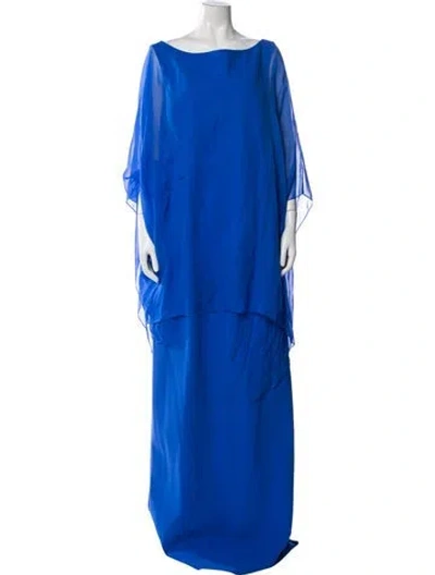 Pre-owned Teri Jon Nylon Long Dress In Blue