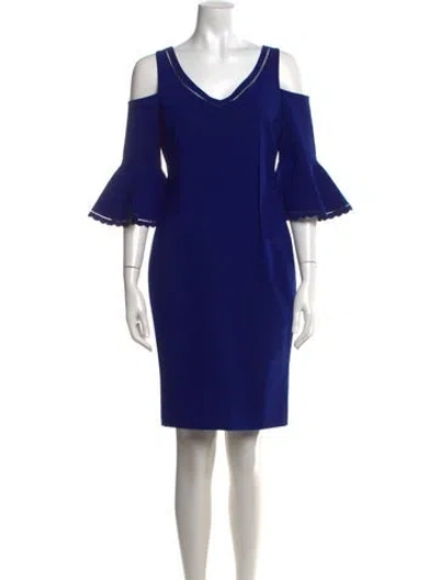 Pre-owned Teri Jon Nylon Mini Dress In Blue