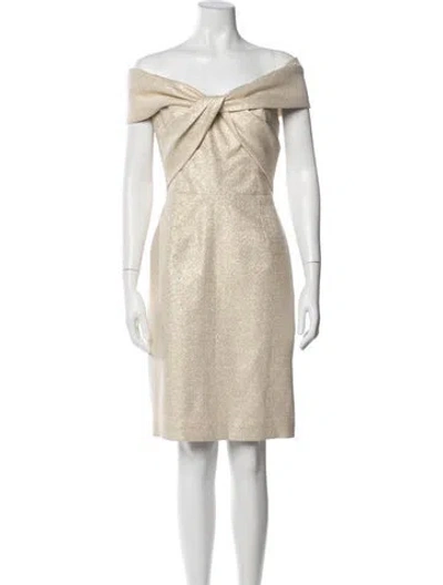 Pre-owned Teri Jon Off-the-shoulder Knee-length Dress