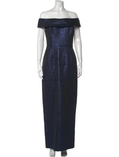 Pre-owned Teri Jon Off-the-shoulder Long Dress