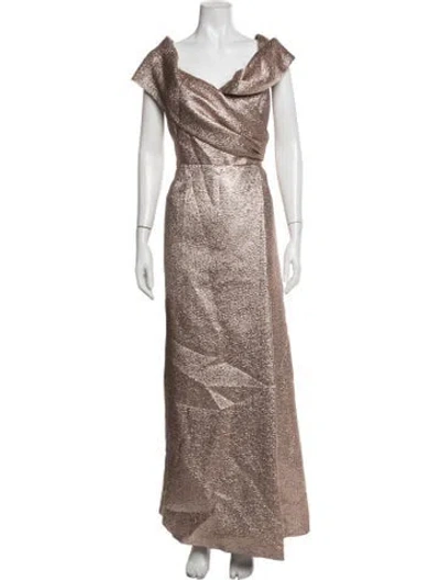 Pre-owned Teri Jon Off-the-shoulder Long Dress In Multicolor