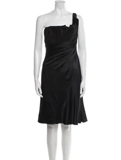 Pre-owned Teri Jon One-shoulder Knee-length Dress In Blue