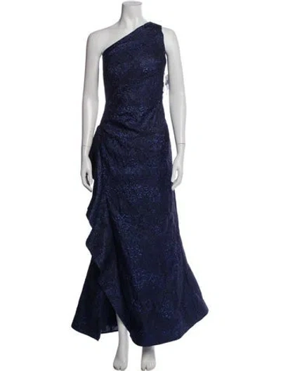 Pre-owned Teri Jon One-shoulder Long Dress