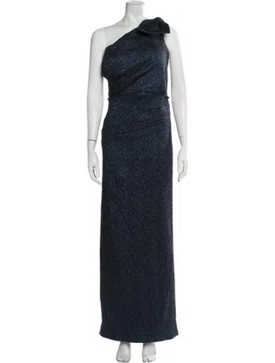 Pre-owned Teri Jon One-shoulder Long Dress