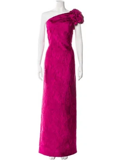 Pre-owned Teri Jon One-shoulder Long Dress W/ Tags In Pink