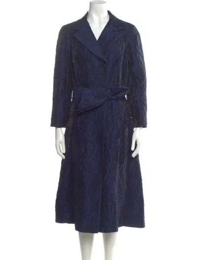 Pre-owned Teri Jon Open Front Midi Length Dress In Blue