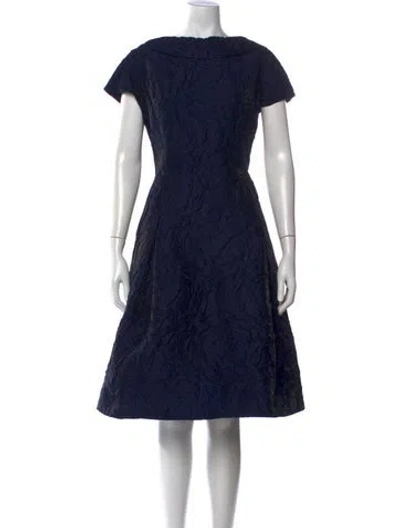 Pre-owned Teri Jon Patterned Knee-length Dress In Blue