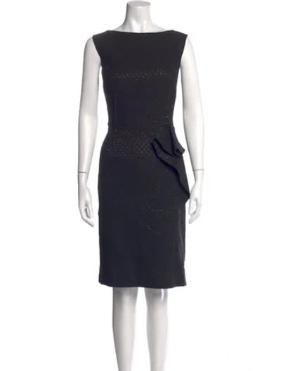 Pre-owned Teri Jon Patterned Knee-length Dress In Blue