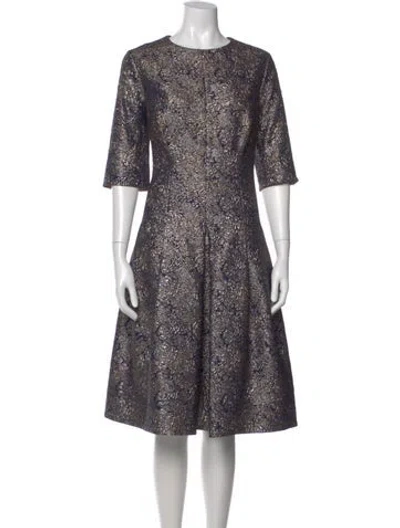Pre-owned Teri Jon Patterned Knee-length Dress In Multi