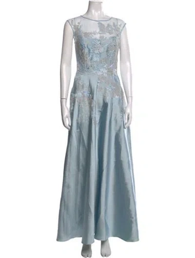 Pre-owned Teri Jon Patterned Long Dress