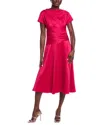 Teri Jon By Rickie Freeman Pebble Satin A-line Gown In Pink
