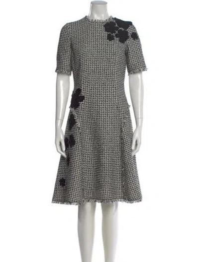 Pre-owned Teri Jon Plaid Print Knee-length Dress In Multi