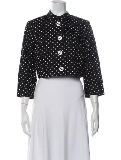 Pre-owned Teri Jon Polka Dot Print Jacket In Black