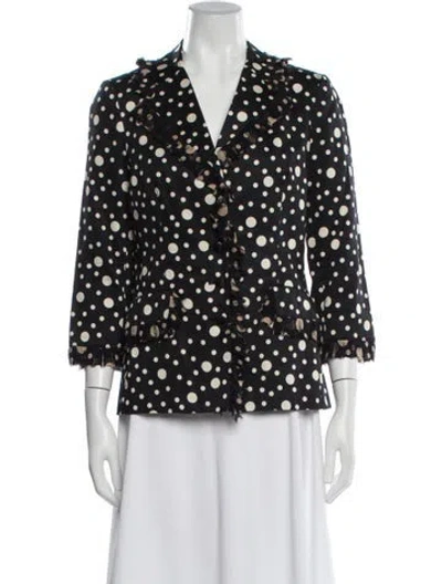 Pre-owned Teri Jon Printed Blazer In Black