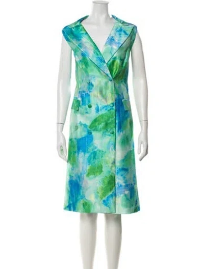 Pre-owned Teri Jon Printed Coat W/ Tags In Green