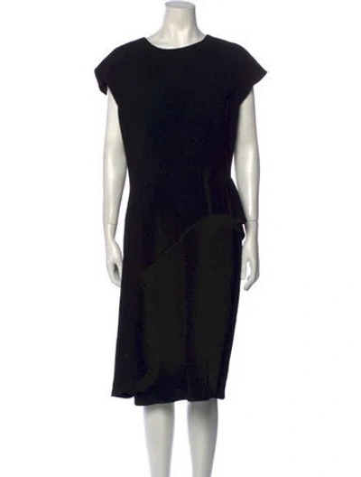 Pre-owned Teri Jon Printed Knee-length Dress In Black