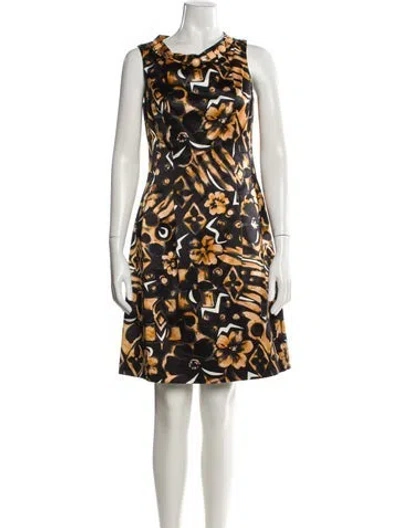 Pre-owned Teri Jon Printed Knee-length Dress In Multi