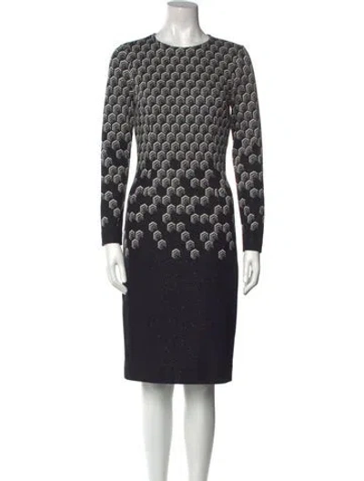 Pre-owned Teri Jon Printed Knee-length Dress In Multi