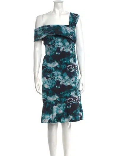 Pre-owned Teri Jon Printed Knee-length Dress In Multi
