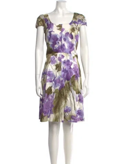 Pre-owned Teri Jon Printed Knee-length Dress In Multi