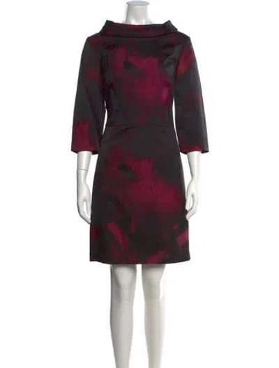 Pre-owned Teri Jon Printed Knee-length Dress In Multicolor