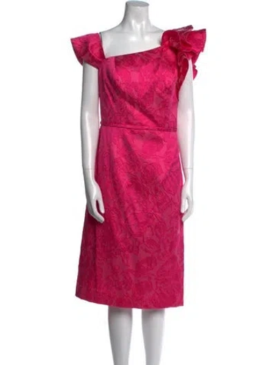 Pre-owned Teri Jon Printed Knee-length Dress W/ Tags In Pink