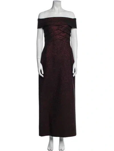 Pre-owned Teri Jon Printed Long Dress In Multi