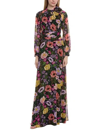 Teri Jon Printed Maxi Dress In Multi