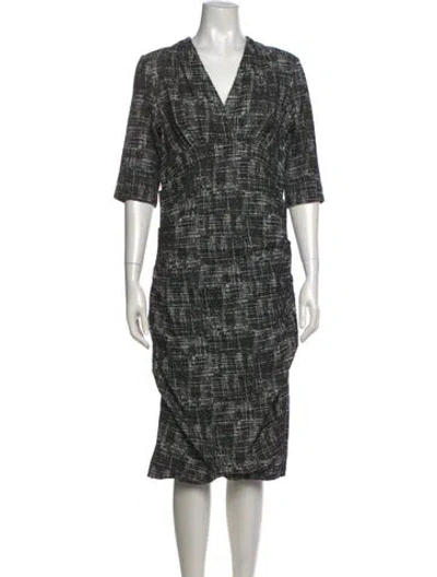 Pre-owned Teri Jon Printed Midi Length Dress In Multi