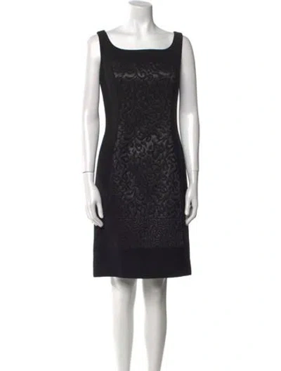 Pre-owned Teri Jon Printed Mini Dress In Black