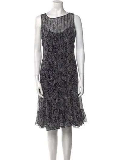 Pre-owned Teri Jon Printed Mini Dress In Blue