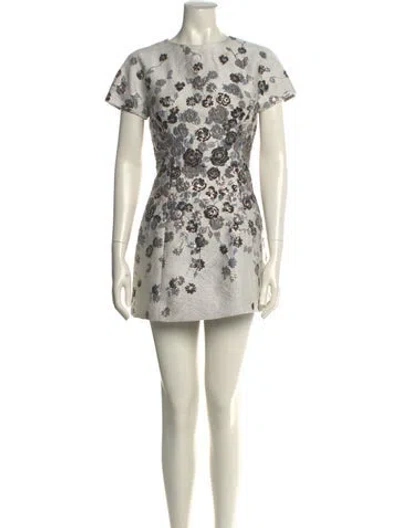 Pre-owned Teri Jon Printed Mini Dress In Multi