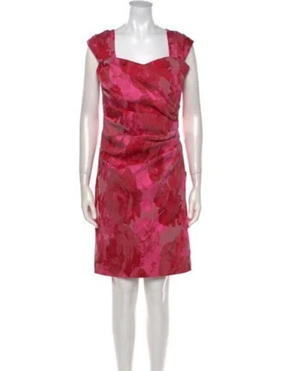 Pre-owned Teri Jon Printed Mini Dress In Pink