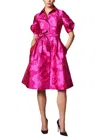 Teri Jon By Rickie Freeman Floral Embossed Dress In Pink