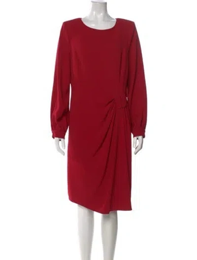 Pre-owned Teri Jon Scoop Neck Knee-length Dress In Red