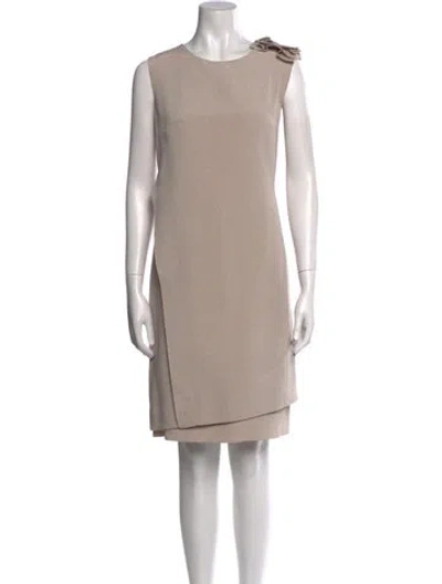 Pre-owned Teri Jon Scoop Neck Midi Length Dress