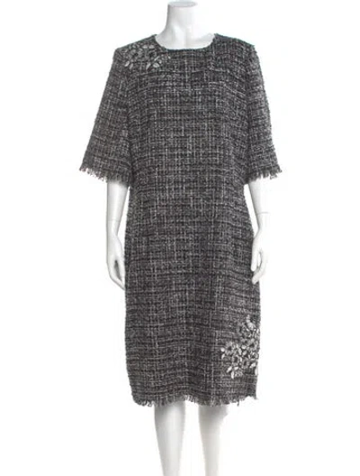 Pre-owned Teri Jon Scoop Neck Midi Length Dress In Multi