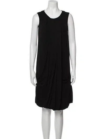 Pre-owned Teri Jon Scoop Neck Mini Dress In Black