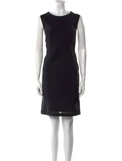 Pre-owned Teri Jon Scoop Neck Mini Dress In Black