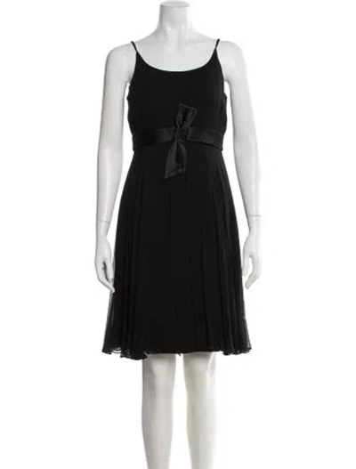 Pre-owned Teri Jon Scoop Neck Mini Dress In Black