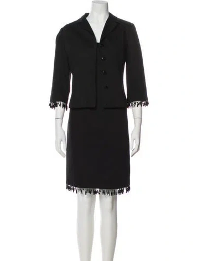 Pre-owned Teri Jon Sequin Embellishments Dress Set In Black