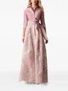 Teri Jon Shirt-style Sequinned Dress In Pink
