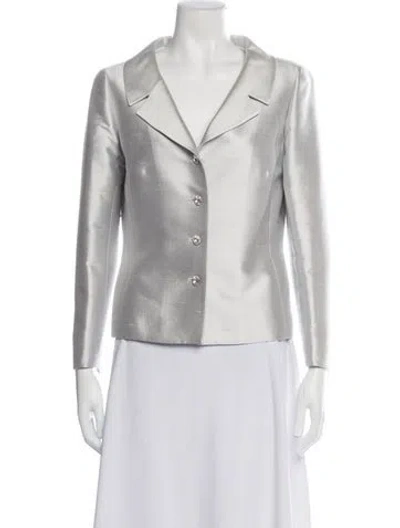 Pre-owned Teri Jon Silk Blazer In Blue